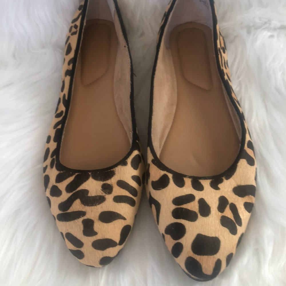NWOB Kelly & Katie Tan and Black Cheetah Print Ballet Flats 8.5